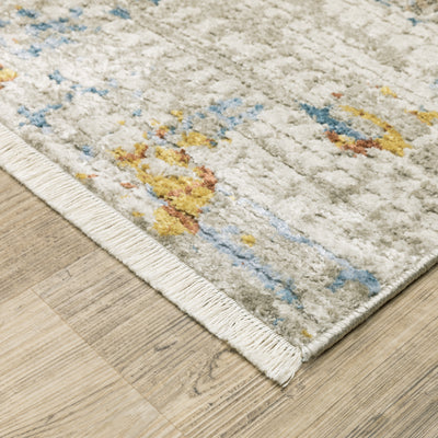 Oriental Weavers Bauer 005E2 plush modern rug featuring abstract pattern in beige/ multi tones