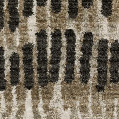 Oriental Weavers Bauer 8120D plush modern rug featuring abstract pattern in beige/ charcoal tones
