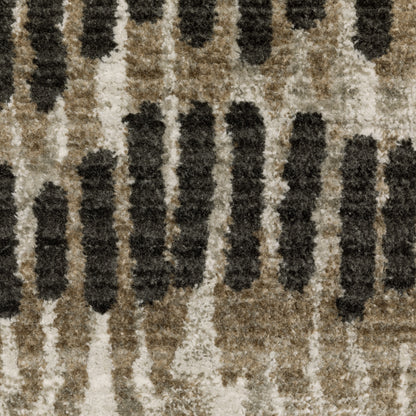 Oriental Weavers Bauer 8120D plush modern rug featuring abstract pattern in beige/ charcoal tones