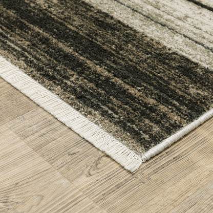 Oriental Weavers Bauer 090N2 plush modern rug featuring abstract pattern in beige/ charcoal tones