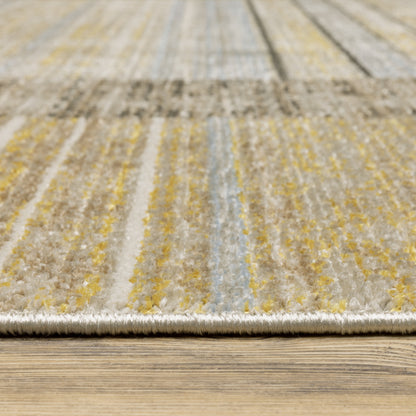 Oriental Weavers Bauer 090N2 plush modern rug featuring abstract pattern in beige/ charcoal tones