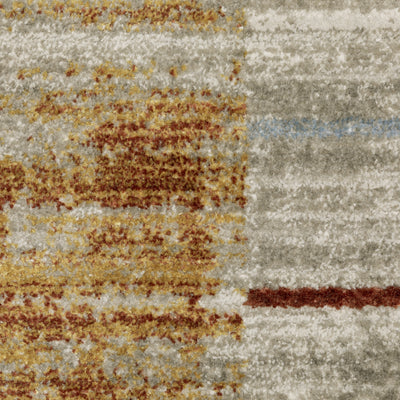 Oriental Weavers Bauer 090R2 plush modern rug featuring abstract pattern in rust/ gold tones