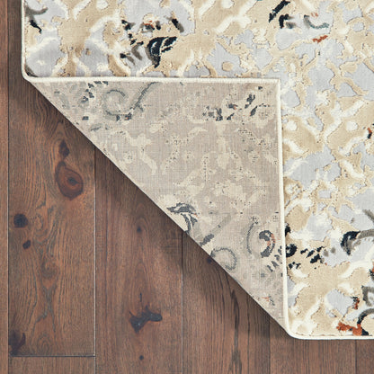 Oriental Weavers Bowen 108W2 soft transitional rug featuring textured design in grey/ gold tones