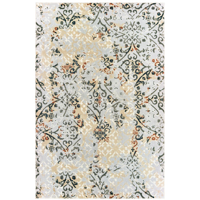 Oriental Weavers Bowen 108W2 soft transitional rug featuring textured design in grey/ gold tones