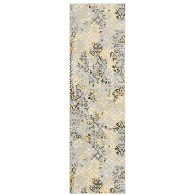 Oriental Weavers Bowen 108W2 soft transitional rug featuring textured design in grey/ gold tones