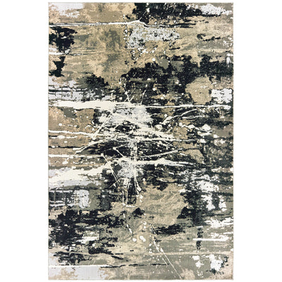 Oriental Weavers Bowen 109E2 soft transitional rug featuring textured design in black/ gold tones