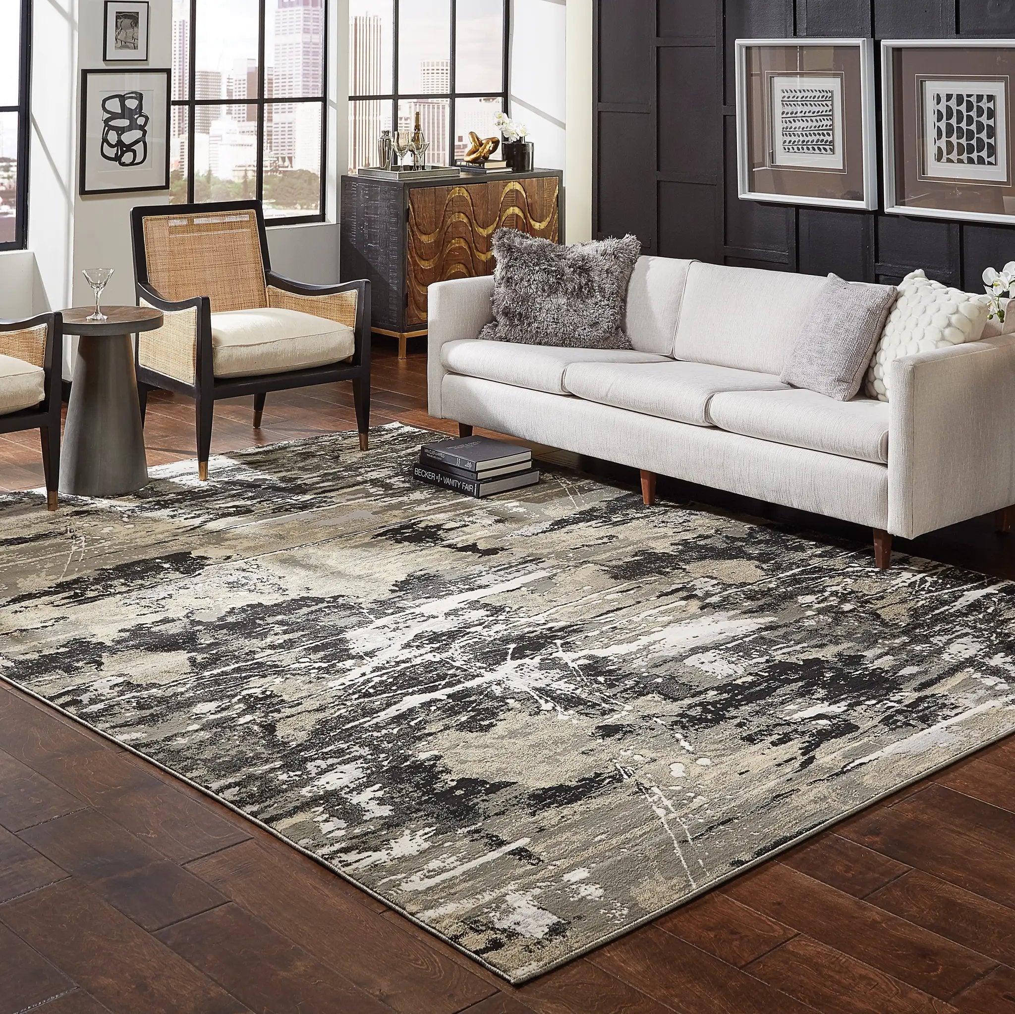 Bowen 109E2 Black/ Gold Area Rug by Oriental Weavers