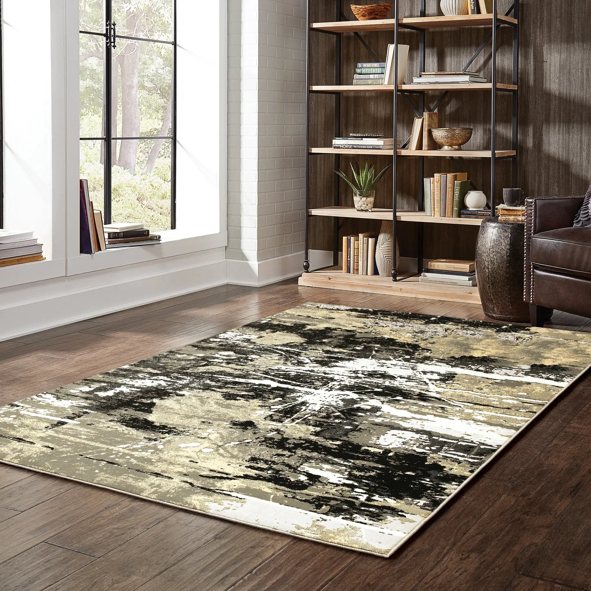 Bowen 109E2 Black/ Gold Area Rug by Oriental Weavers