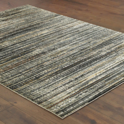 Oriental Weavers Bowen 1332H soft transitional rug featuring textured design in black/ navy tones