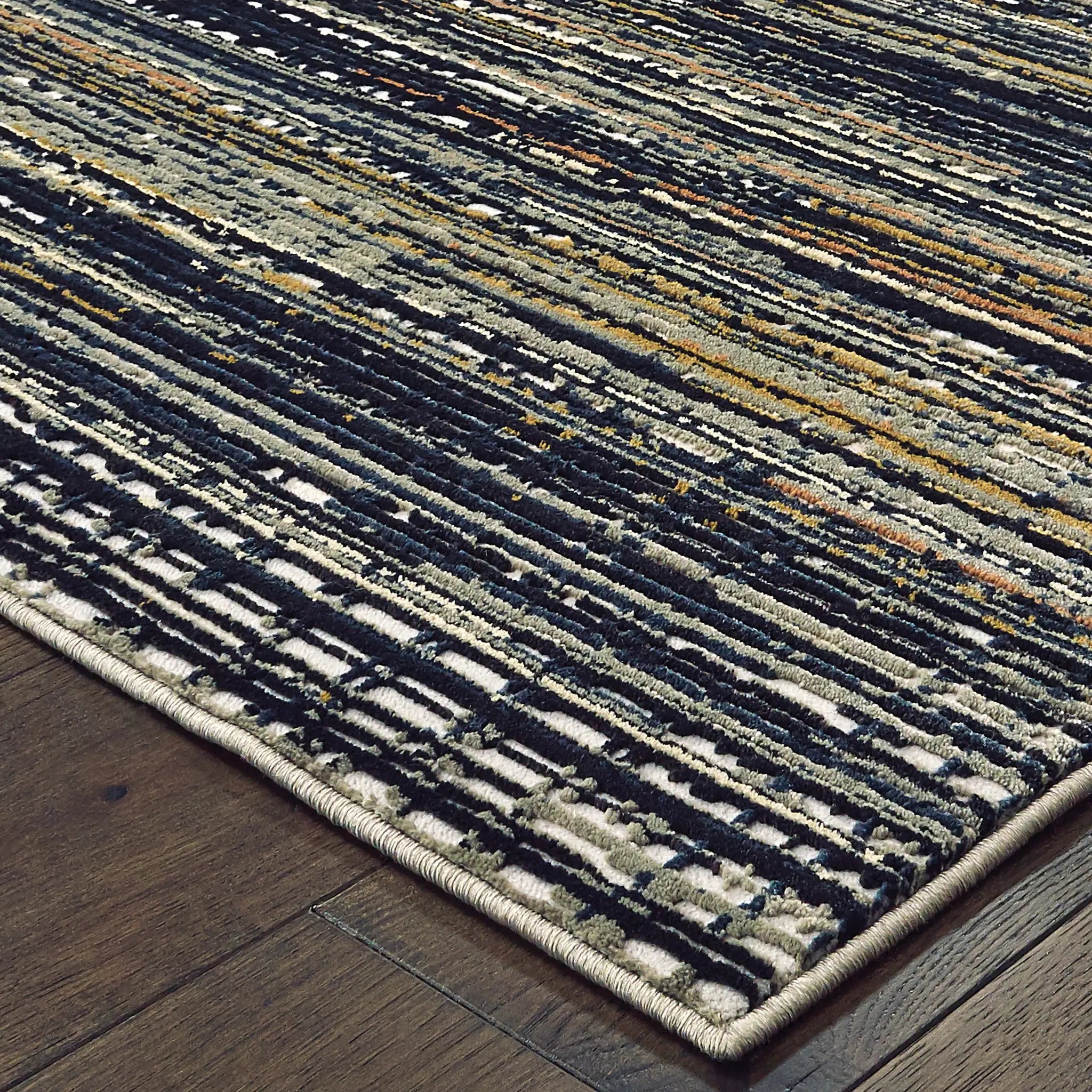 Bowen 1332H Black/ Navy Area Rug by Oriental Weavers