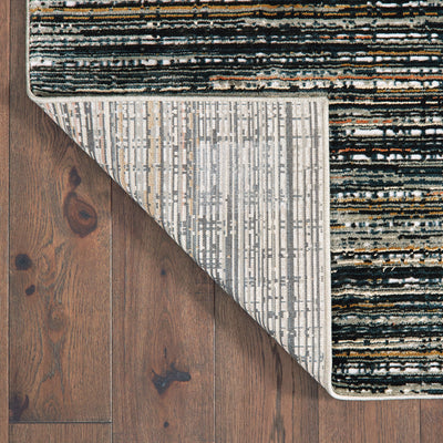Oriental Weavers Bowen 1332H soft transitional rug featuring textured design in black/ navy tones