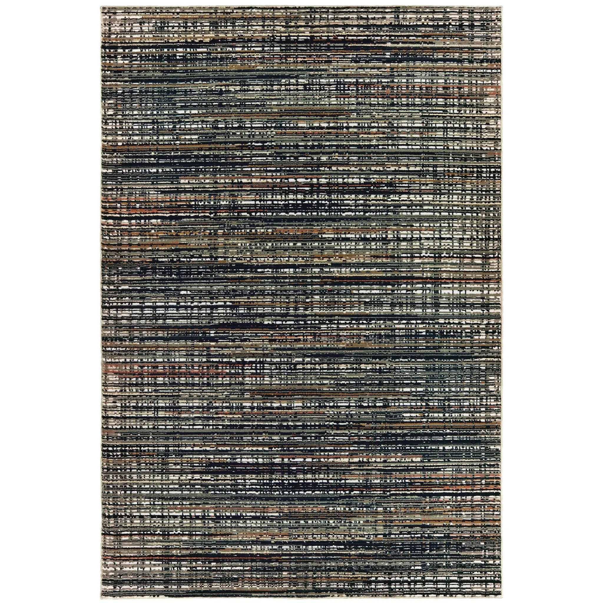 Bowen 1332H Black/ Navy Area Rug by Oriental Weavers
