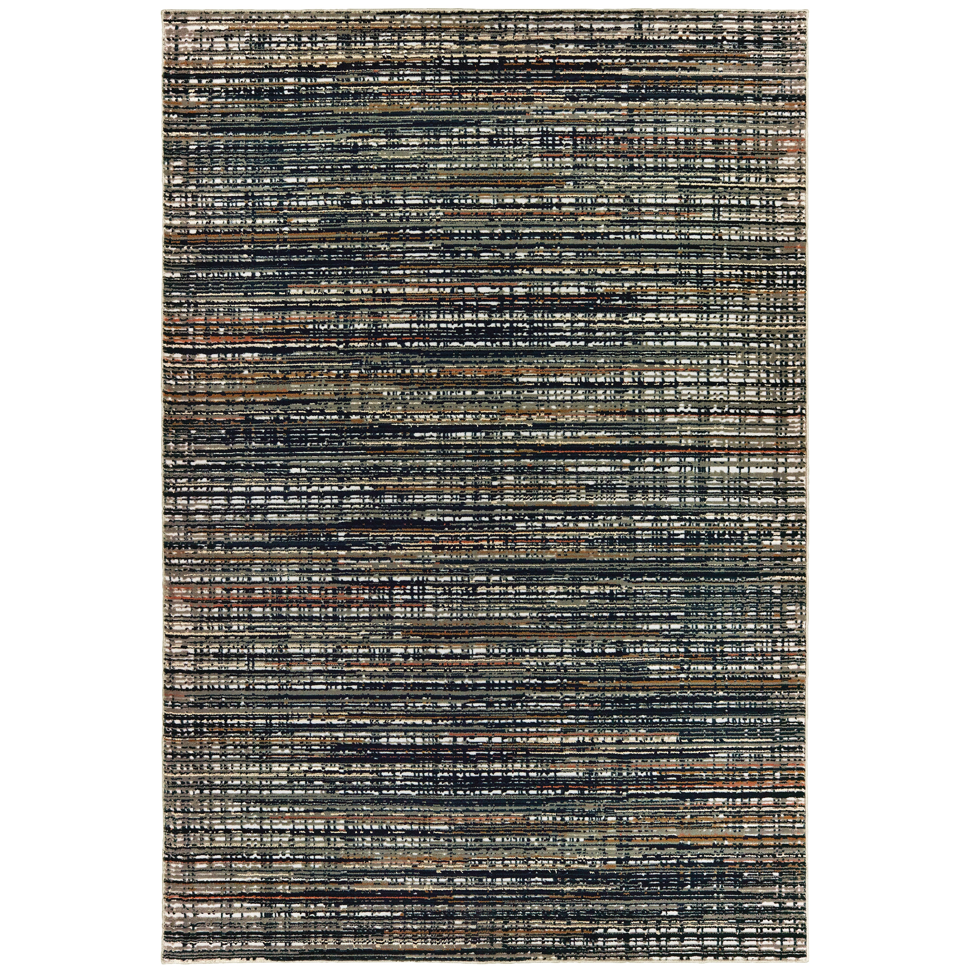 Oriental Weavers Bowen 1332H soft transitional rug featuring textured design in black/ navy tones