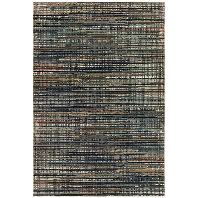Oriental Weavers Bowen 1332H soft transitional rug featuring textured design in black/ navy tones