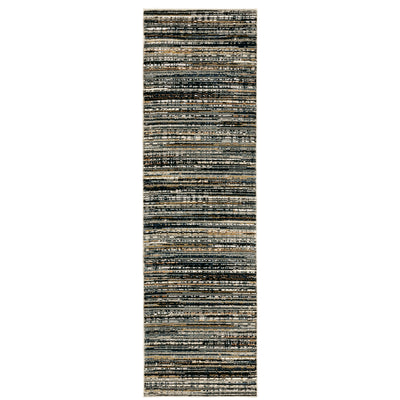 Oriental Weavers Bowen 1332H soft transitional rug featuring textured design in black/ navy tones