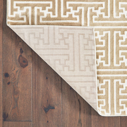 Oriental Weavers Bowen 1333Y soft transitional rug featuring textured design in gold/ ivory tones