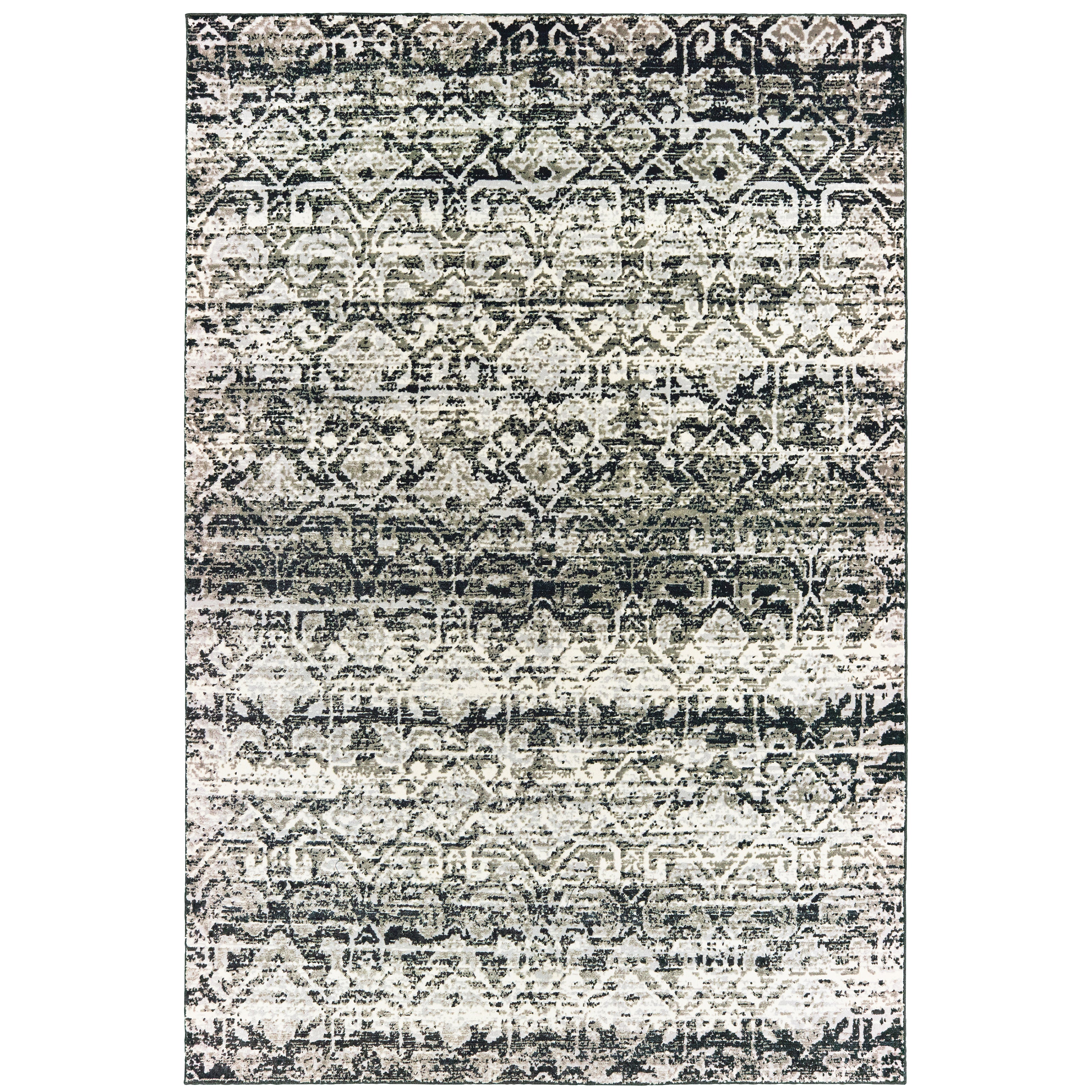 Oriental Weavers Bowen 042H2 soft transitional rug featuring textured design in grey/ ivory tones