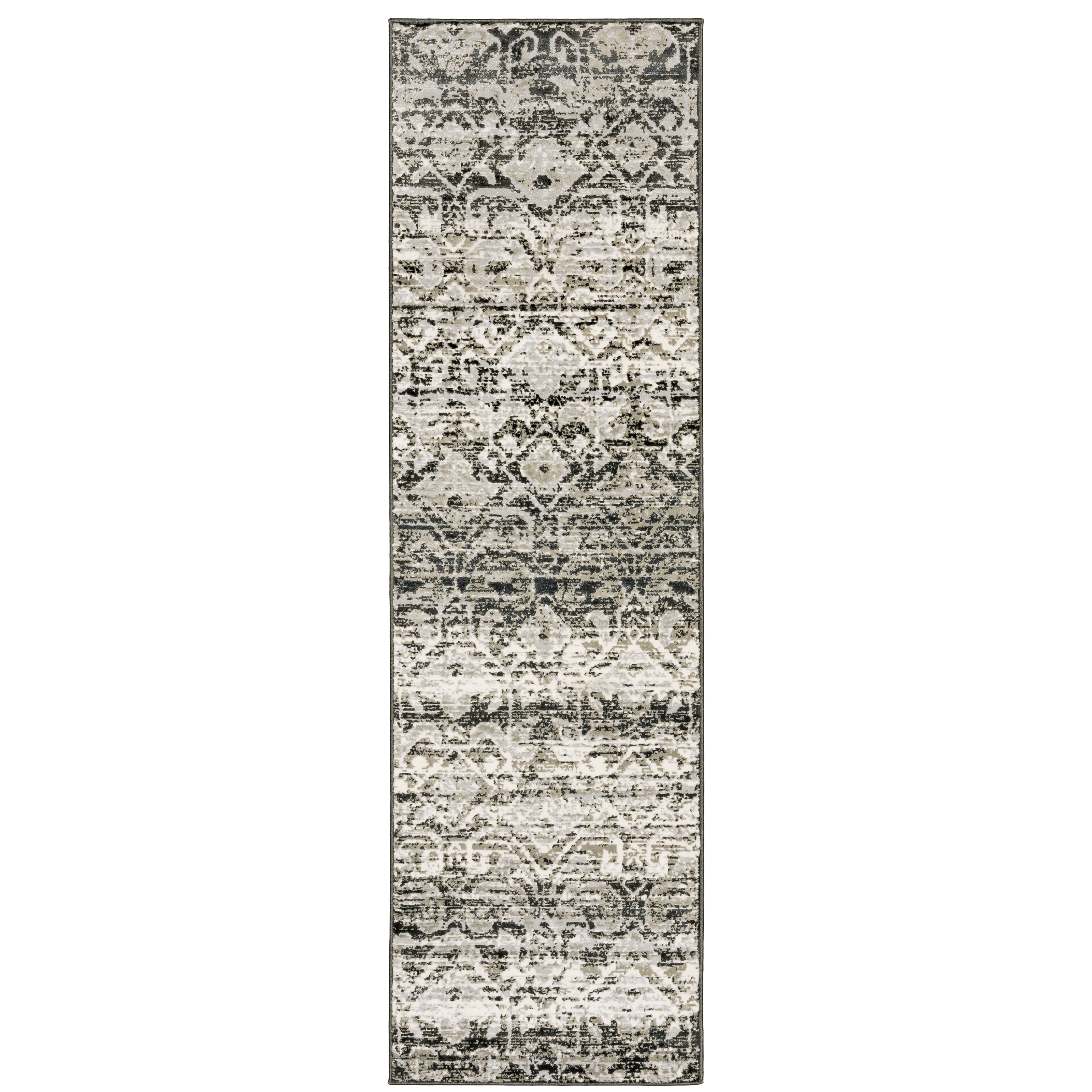 Oriental Weavers Bowen 042H2 soft transitional rug featuring textured design in grey/ ivory tones