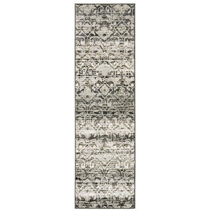 Oriental Weavers Bowen 042H2 soft transitional rug featuring textured design in grey/ ivory tones