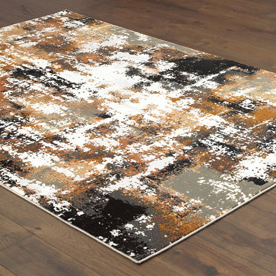 Oriental Weavers Bowen 4928X soft transitional rug featuring textured design in grey/ gold tones