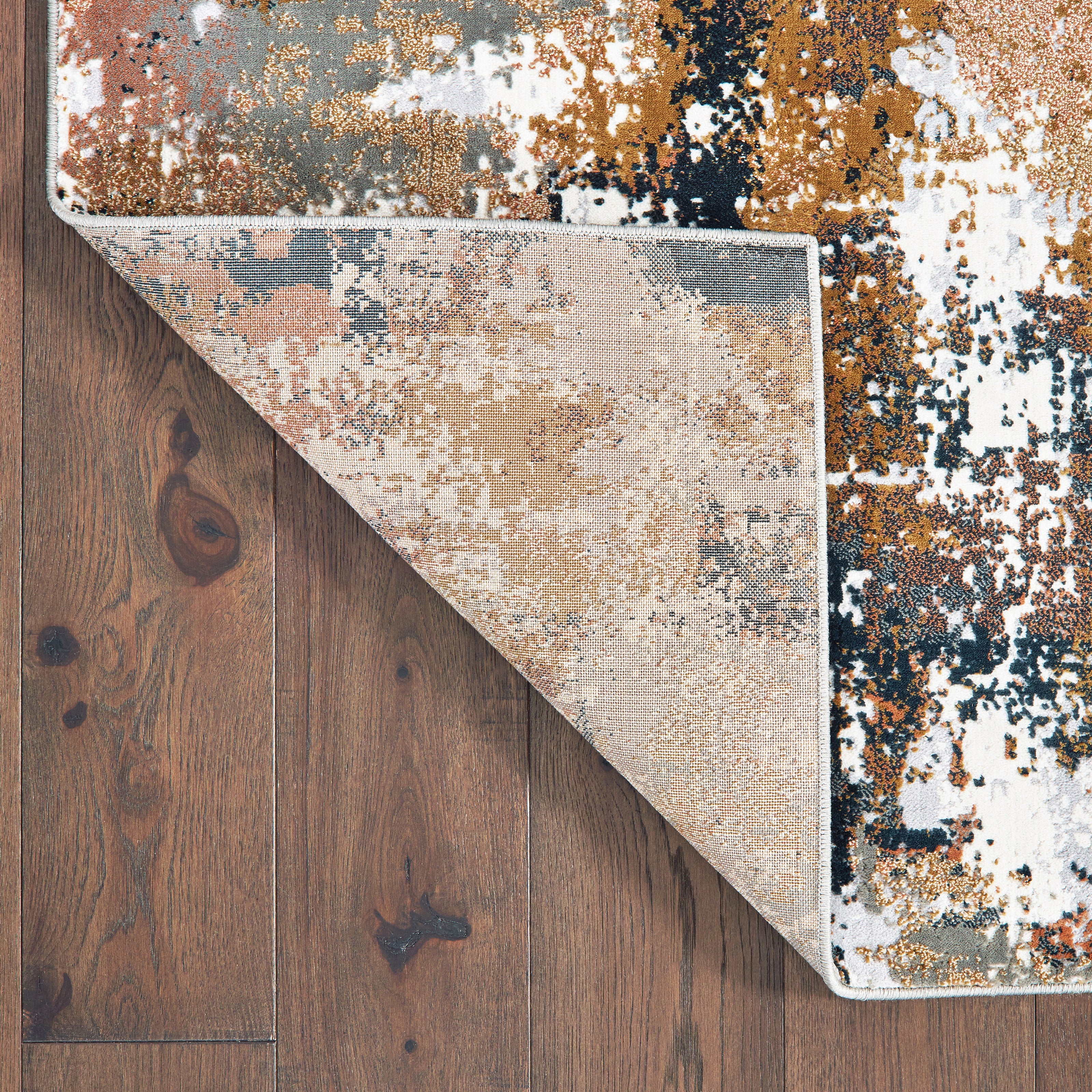 Oriental Weavers Bowen 4928X soft transitional rug featuring textured design in grey/ gold tones