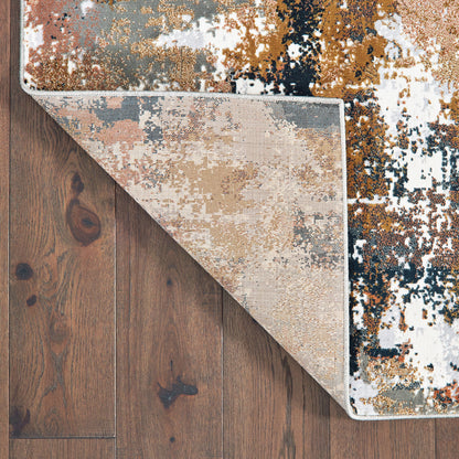 Oriental Weavers Bowen 4928X soft transitional rug featuring textured design in grey/ gold tones