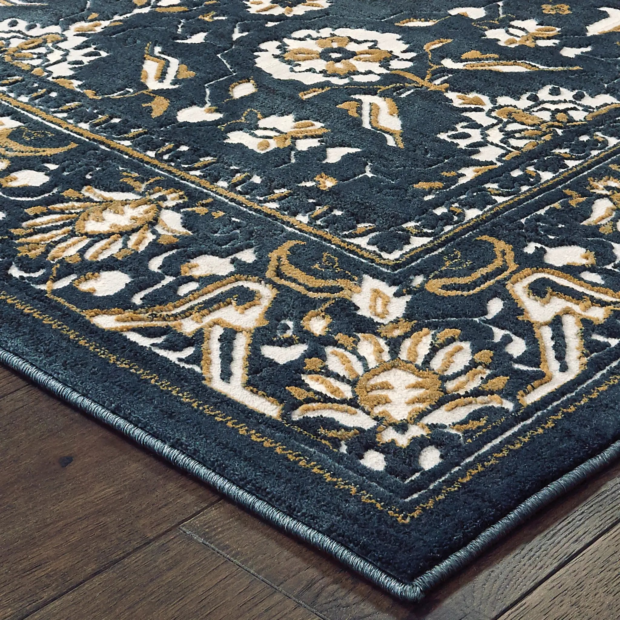 Bowen 534L2 Navy/ Gold Area Rug by Oriental Weavers