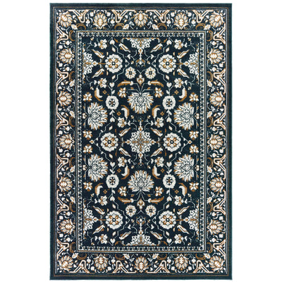 Oriental Weavers Bowen 534L2 soft transitional rug featuring textured design in navy/ gold tones