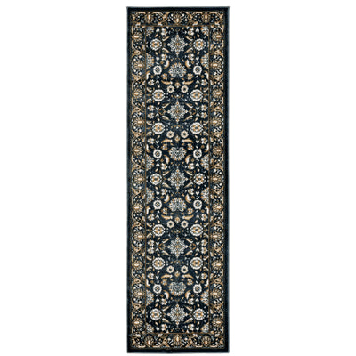 Oriental Weavers Bowen 534L2 soft transitional rug featuring textured design in navy/ gold tones