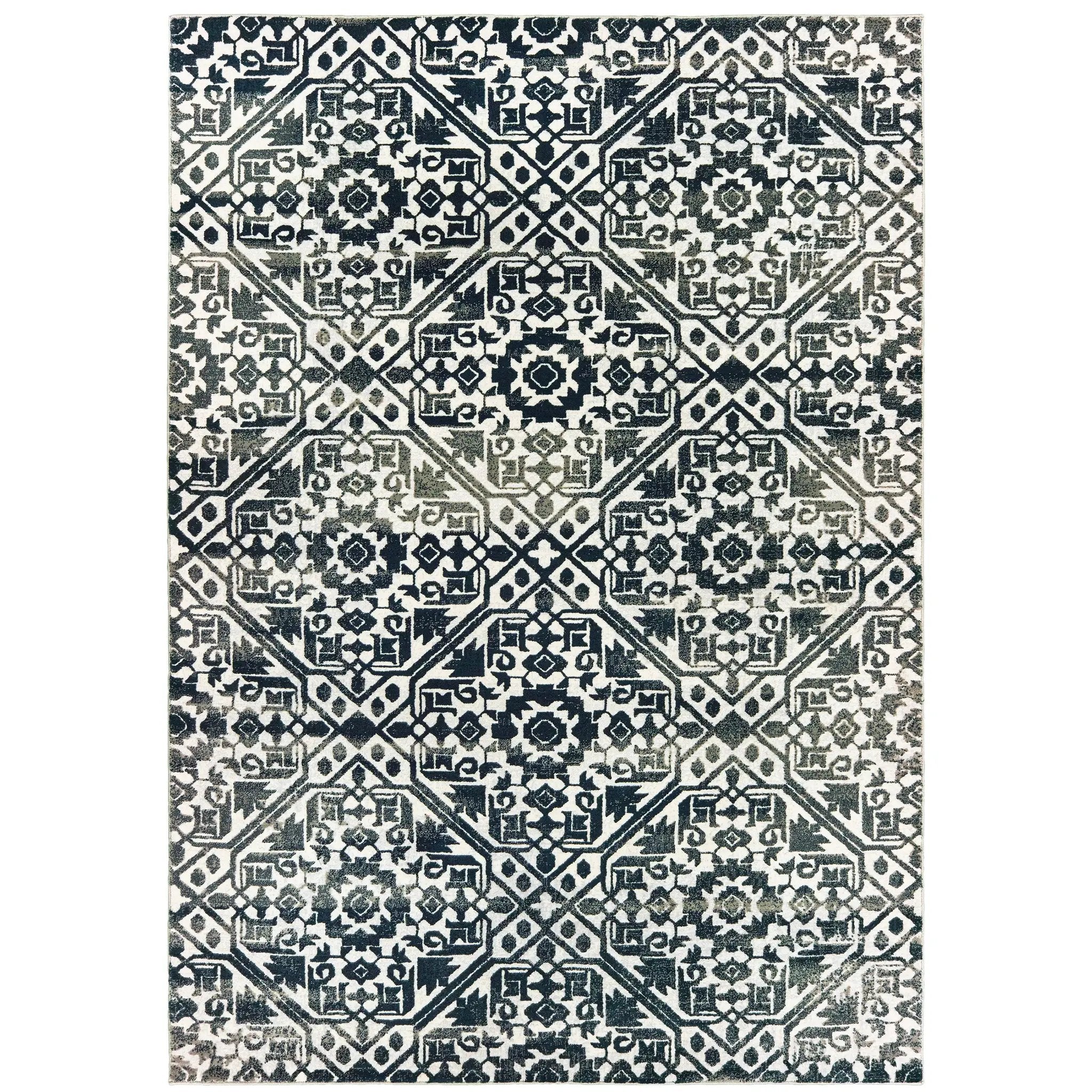 Bowen 5506E Navy/ Ivory Area Rug by Oriental Weavers