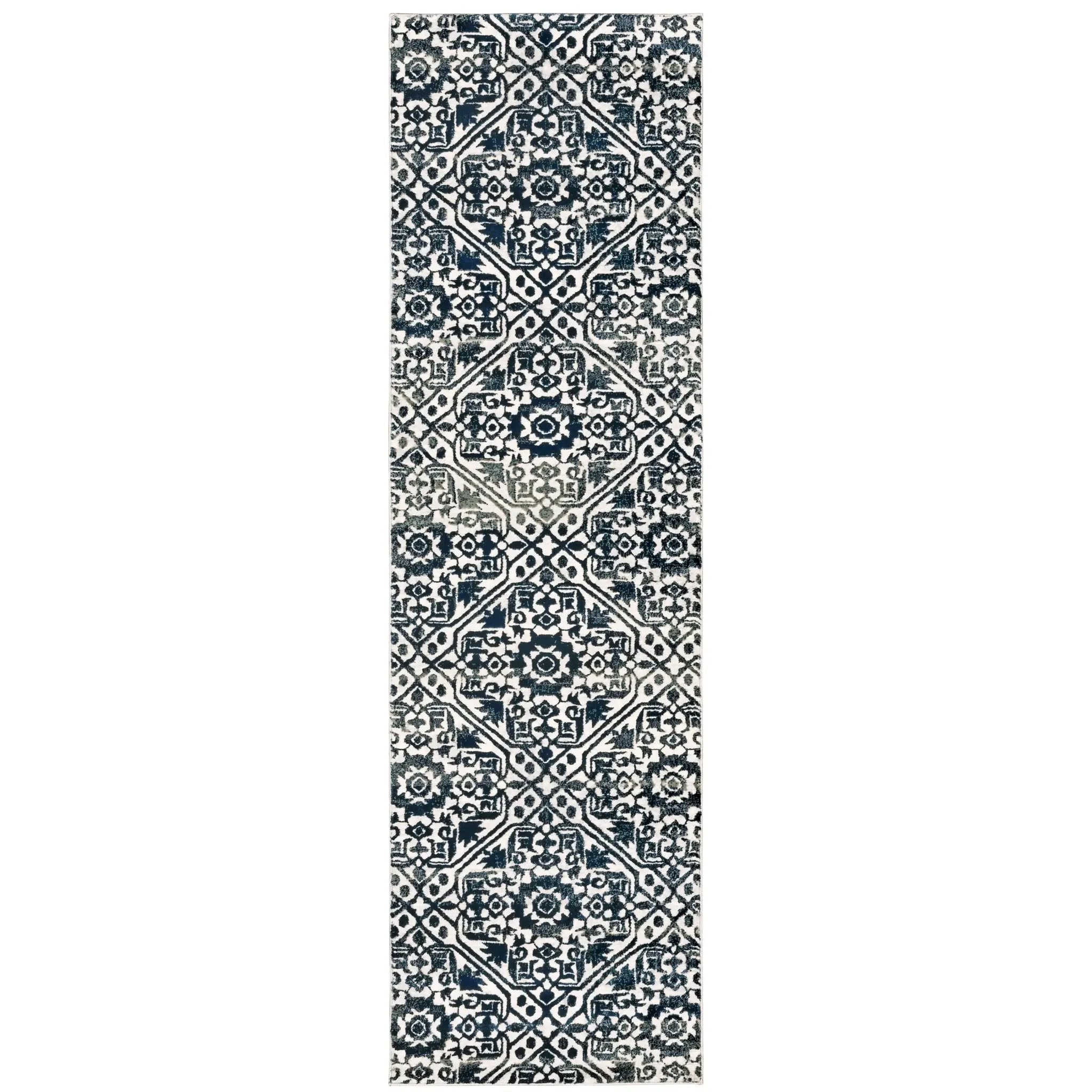 Bowen 5506E Navy/ Ivory Area Rug by Oriental Weavers
