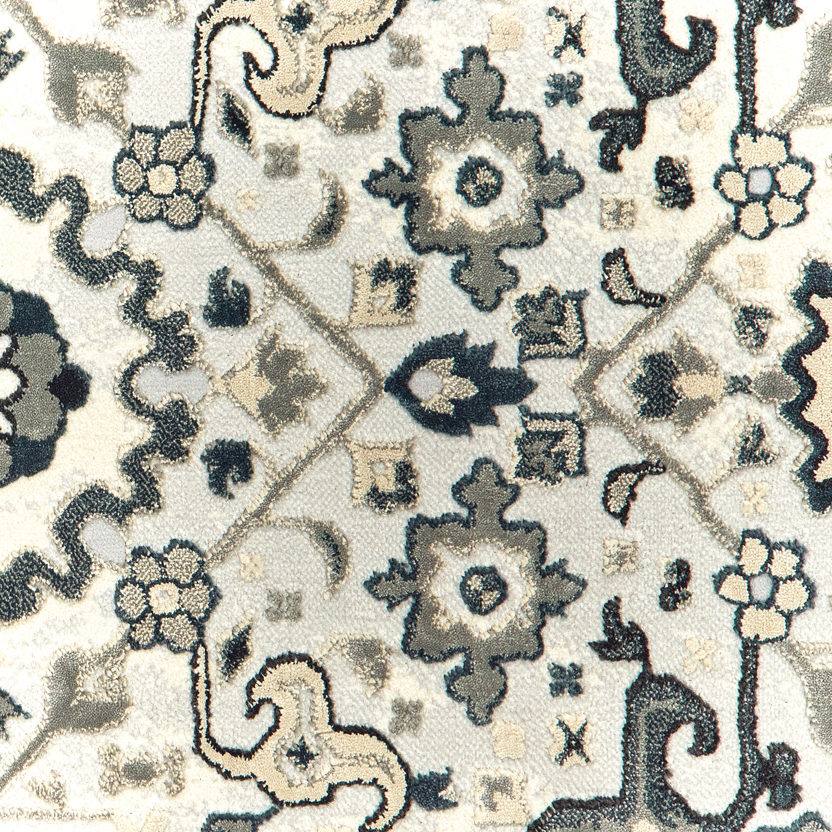 Oriental Weavers Bowen 073J2 soft transitional rug featuring textured design in ivory/ navy tones