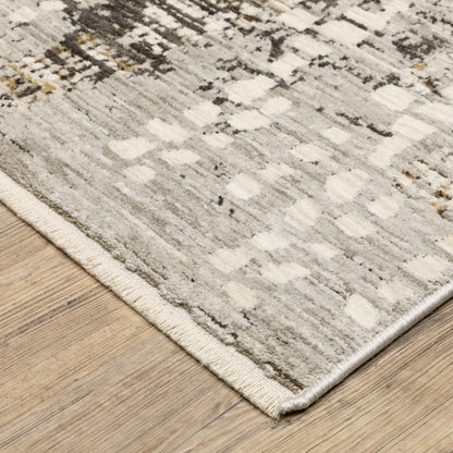 Oriental Weavers Branigan BRG01 soft modern rug featuring abstract pattern in ivory / brown tones