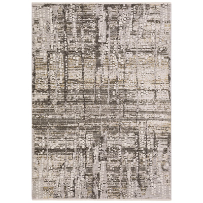 Oriental Weavers Branigan BRG01 soft modern rug featuring abstract pattern in ivory / brown tones