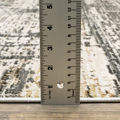 Oriental Weavers Branigan BRG01 soft modern rug featuring abstract pattern in ivory / brown tones