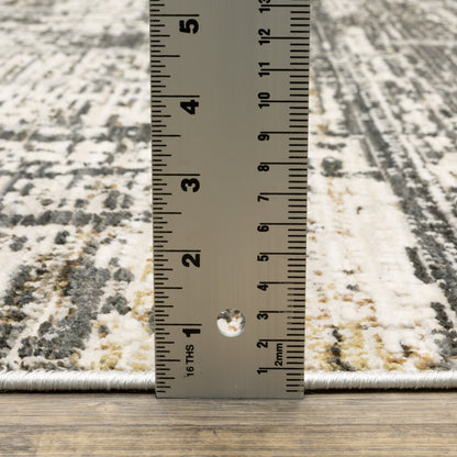 Oriental Weavers Branigan BRG01 soft modern rug featuring abstract pattern in ivory / brown tones
