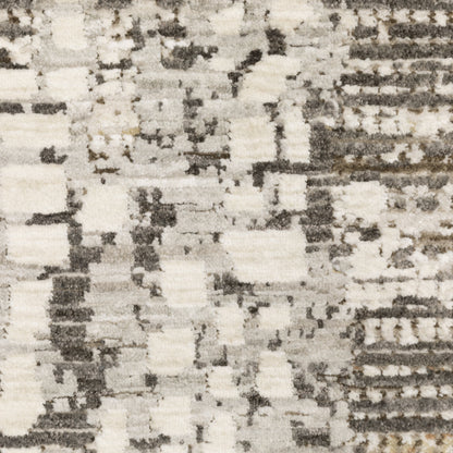 Oriental Weavers Branigan BRG01 soft modern rug featuring abstract pattern in ivory / brown tones