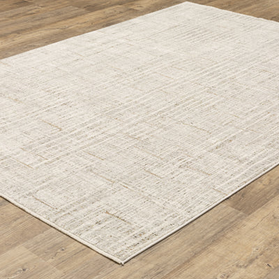 Oriental Weavers Branigan BRG02 soft modern rug featuring abstract pattern in ivory/ grey tones