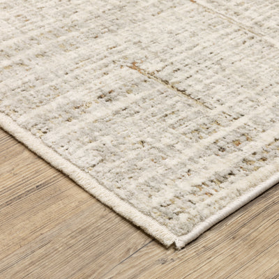 Oriental Weavers Branigan BRG02 soft modern rug featuring abstract pattern in ivory/ grey tones