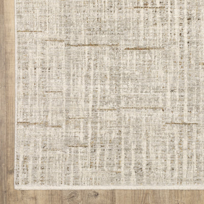 Oriental Weavers Branigan BRG02 soft modern rug featuring abstract pattern in ivory/ grey tones