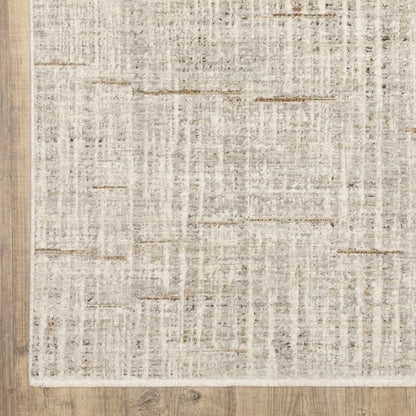 Oriental Weavers Branigan BRG02 soft modern rug featuring abstract pattern in ivory/ grey tones