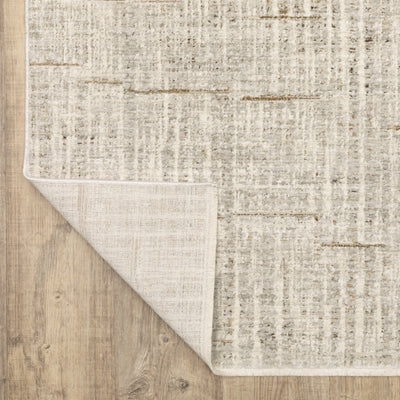 Oriental Weavers Branigan BRG02 soft modern rug featuring abstract pattern in ivory/ grey tones