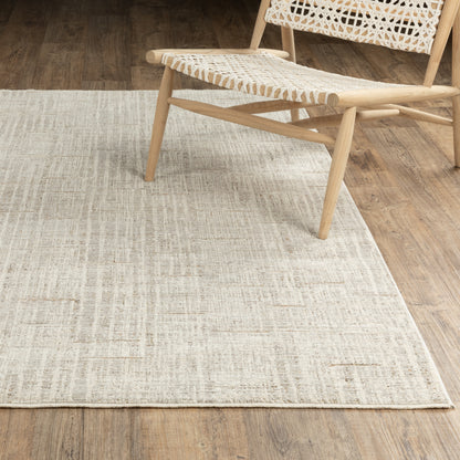 Oriental Weavers Branigan BRG02 soft modern rug featuring abstract pattern in ivory/ grey tones