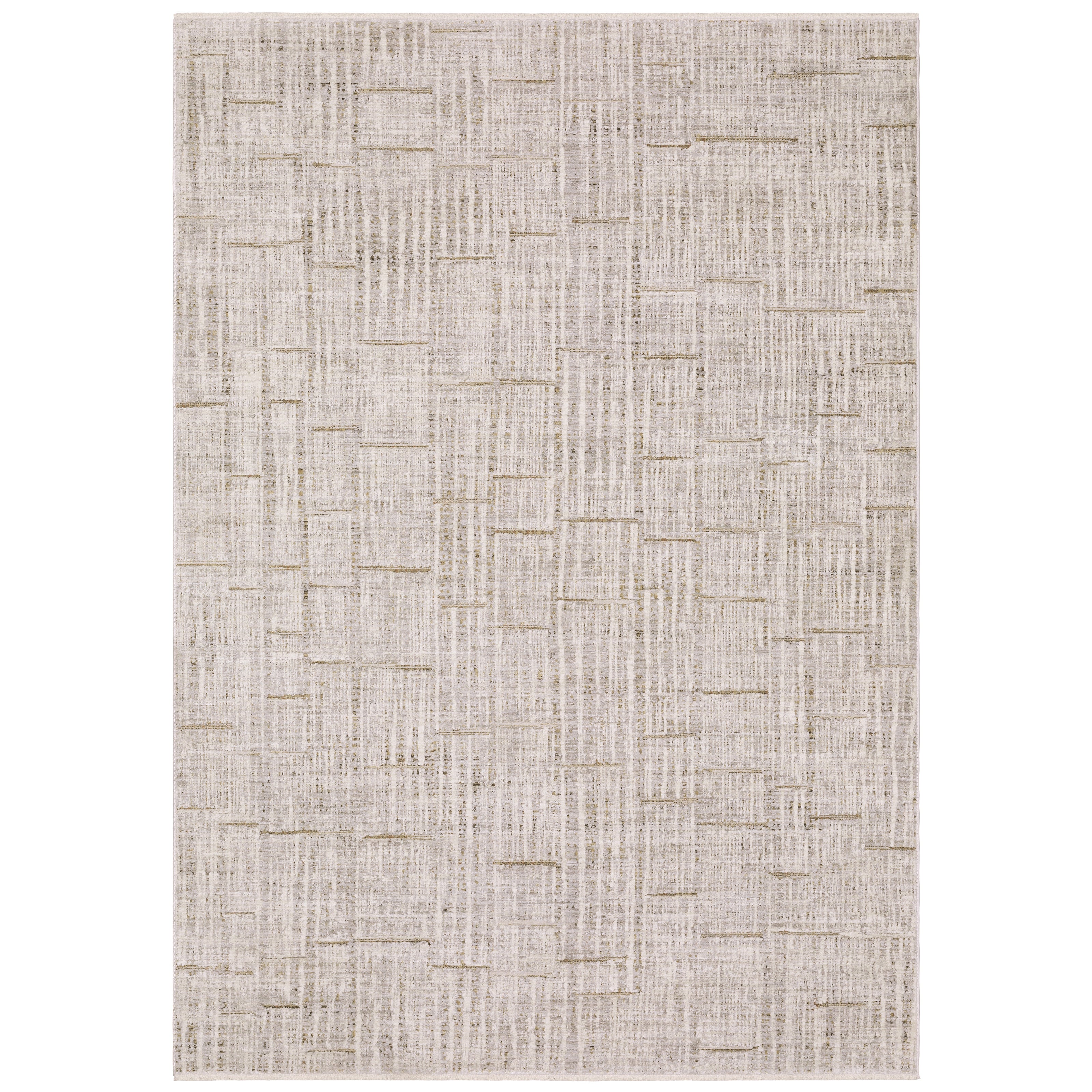 Oriental Weavers Branigan BRG02 soft modern rug featuring abstract pattern in ivory/ grey tones