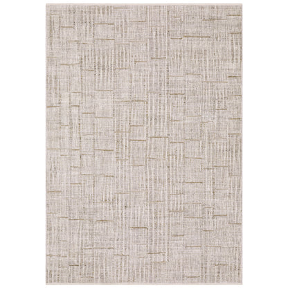 Oriental Weavers Branigan BRG02 soft modern rug featuring abstract pattern in ivory/ grey tones