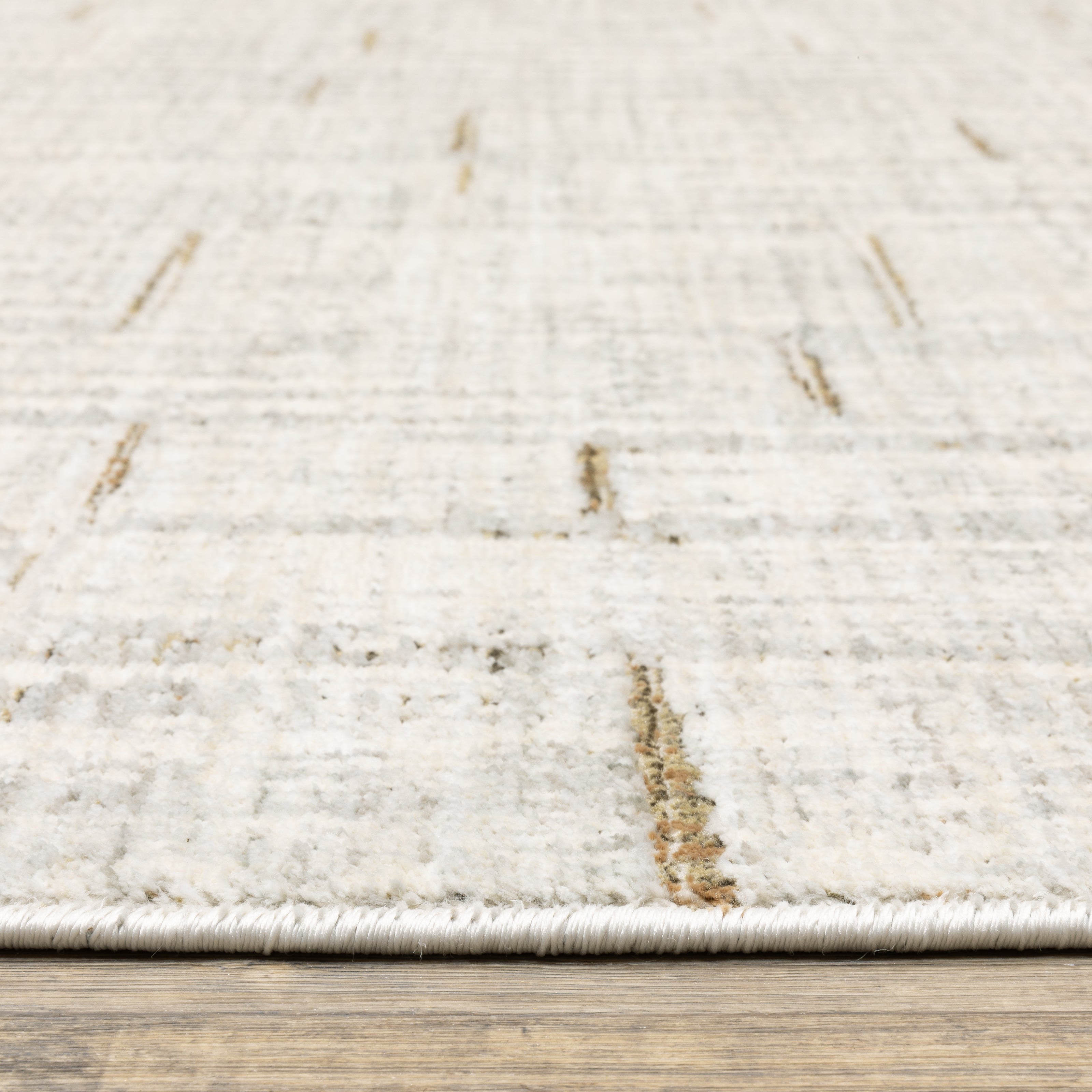 Oriental Weavers Branigan BRG02 soft modern rug featuring abstract pattern in ivory/ grey tones