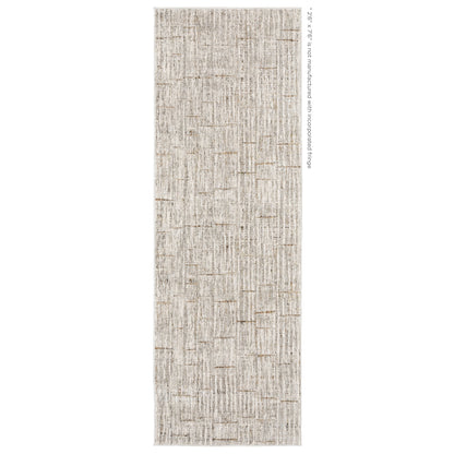 Oriental Weavers Branigan BRG02 soft modern rug featuring abstract pattern in ivory/ grey tones