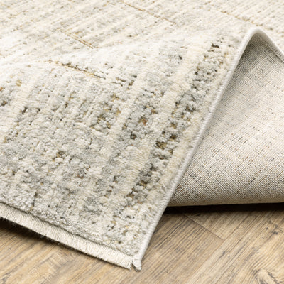 Oriental Weavers Branigan BRG02 soft modern rug featuring abstract pattern in ivory/ grey tones