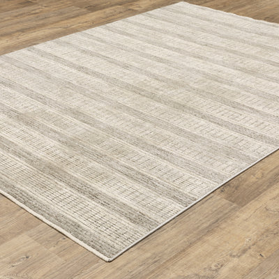 Oriental Weavers Branigan BRG03 soft modern rug featuring abstract pattern in ivory / brown tones