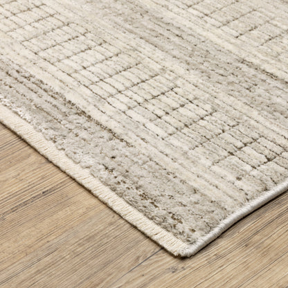 Oriental Weavers Branigan BRG03 soft modern rug featuring abstract pattern in ivory / brown tones